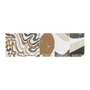 Mostră tapet autocolant Deluxe Sticker - Meandrele culorilor pământului - Abstracția, Bucată, Boho - 100x30 cm