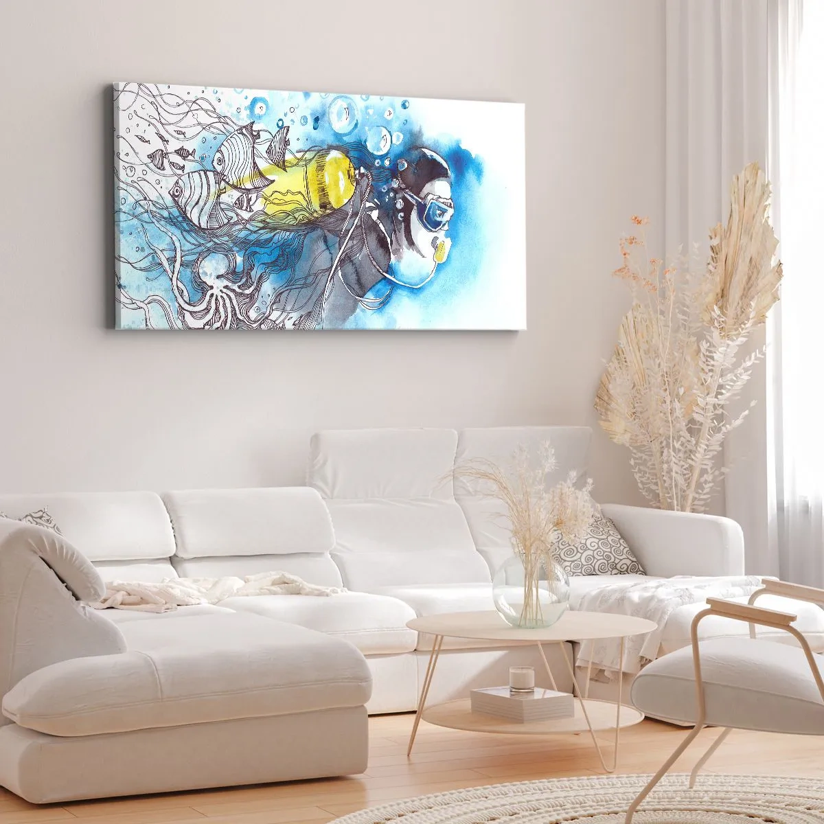 Tablou pe pânză - Marele albastru - 120x50 cm