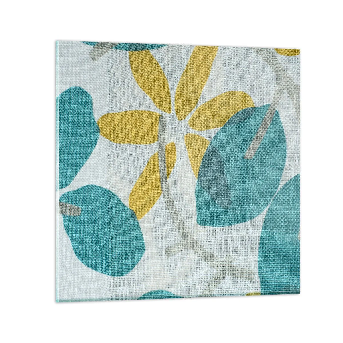 Tablou pe sticlă - Printre frunzele de azur - 40x40 cm