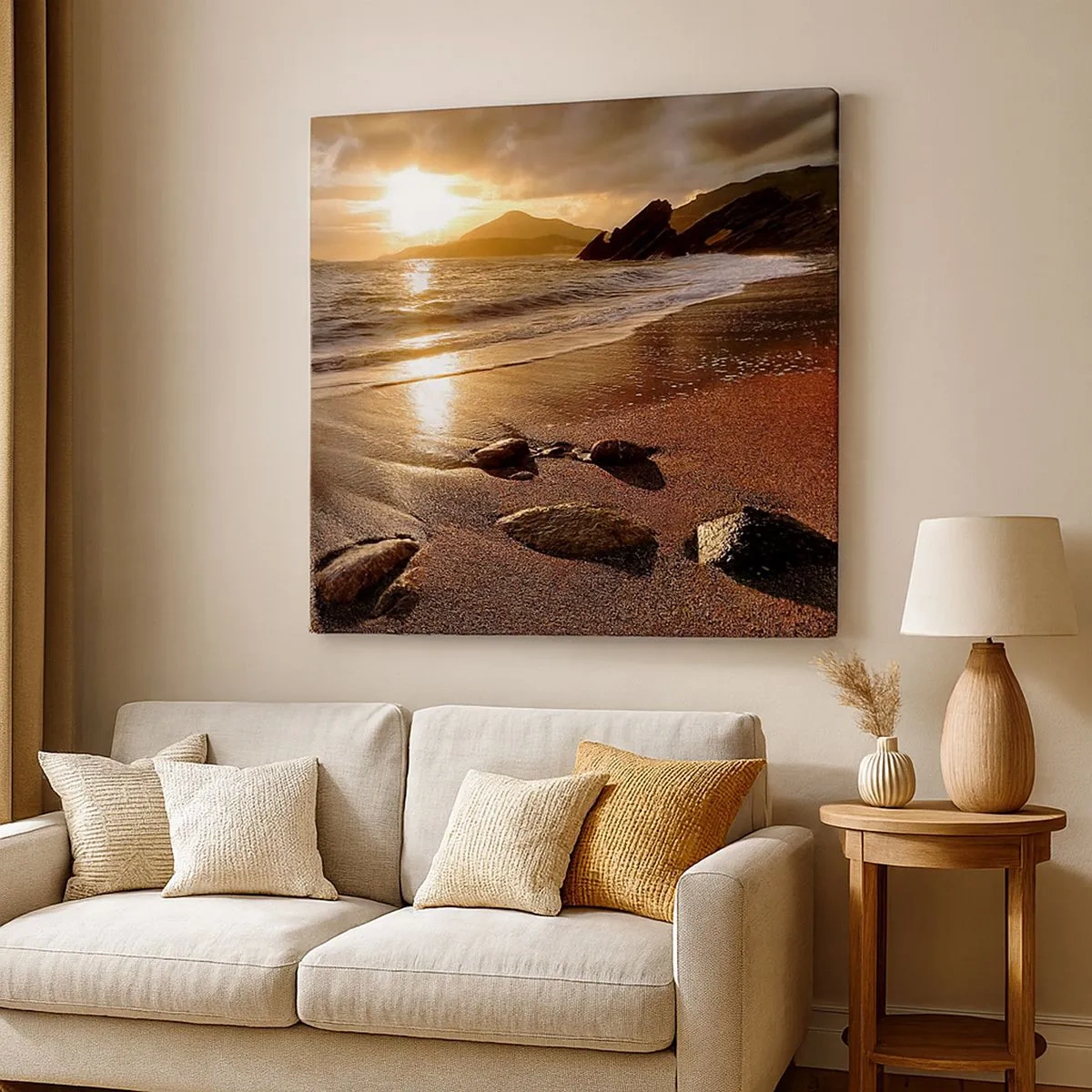 Tablou pe pânză - Urmează soarele spre dealuri - 30x30 cm