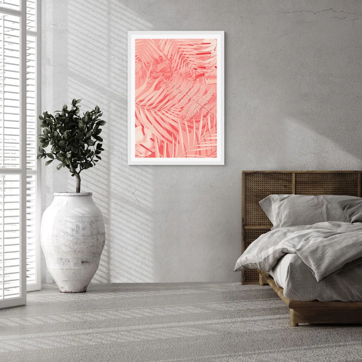 Poster în ramă albă - Conceptul roz - 61x91 cm