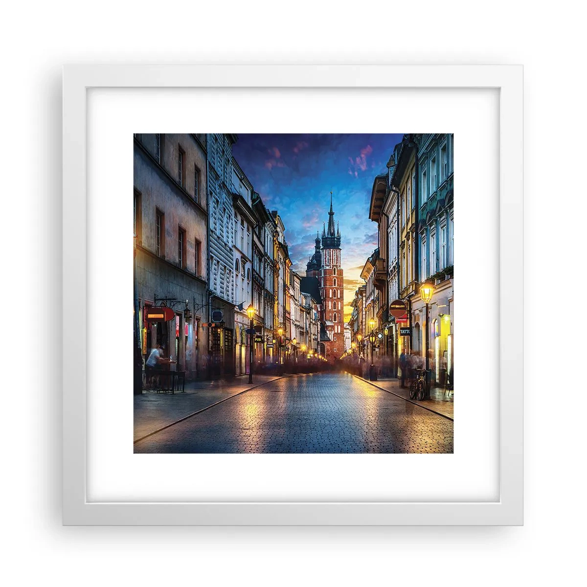 Poster în ramă albă - Farmecul Cracoviei - 30x30 cm