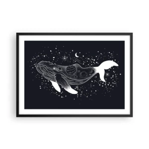 Poster în ramă neagră - În oceanul universului - 70x50 cm