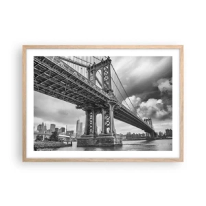 Poster în ramă de stejar deschis - Spre inima orașului - 70x50 cm