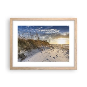 Poster în ramă de stejar deschis - Invitație la o plimbare - 40x30 cm