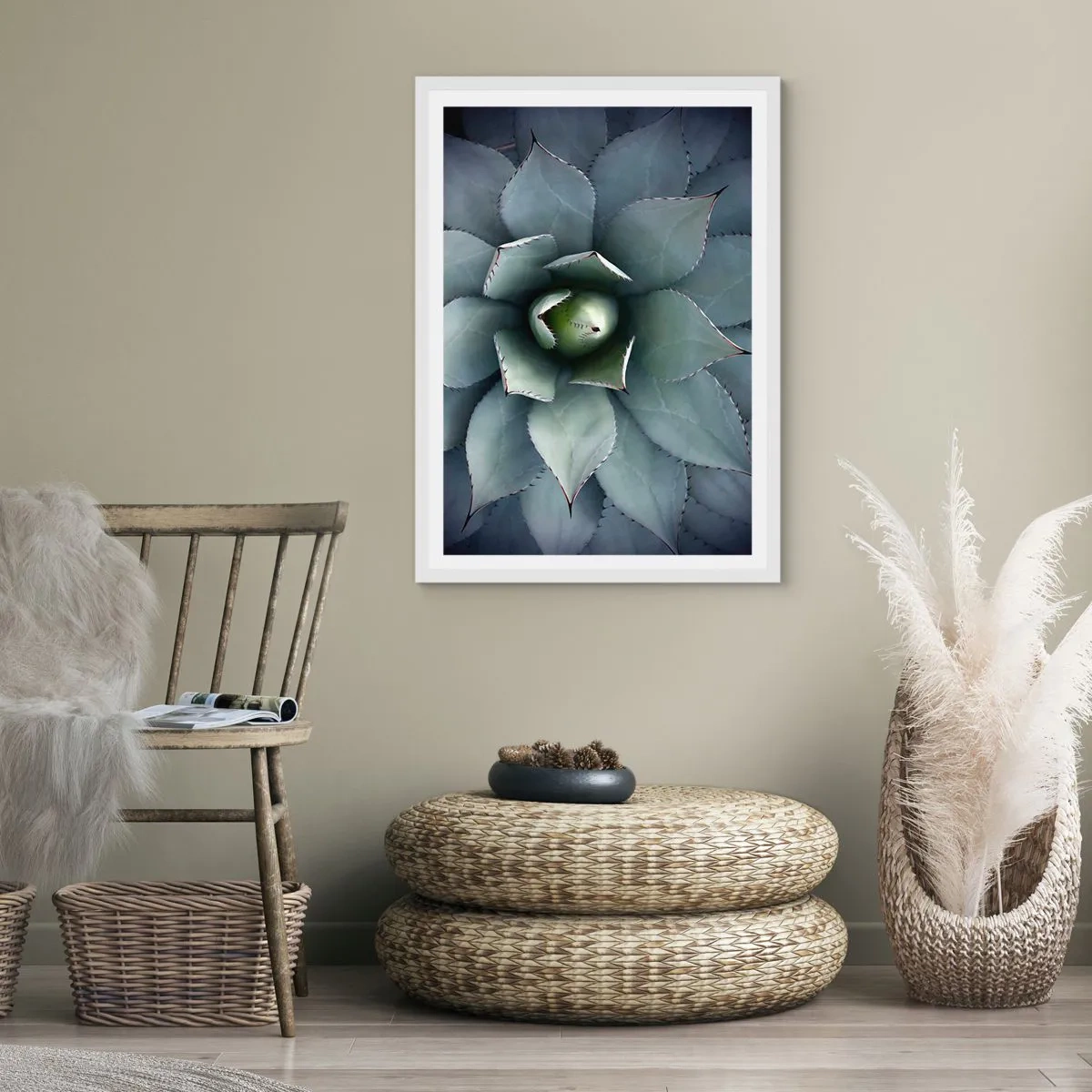 Poster în ramă albă - Momește și avertizează - 70x100 cm