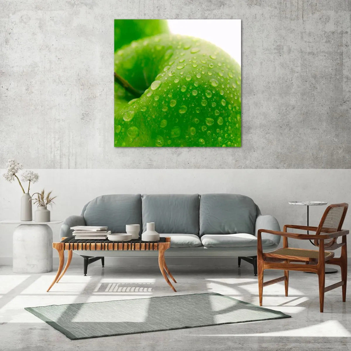 Tablou pe sticlă - Prospețime verde rece - 30x30 cm