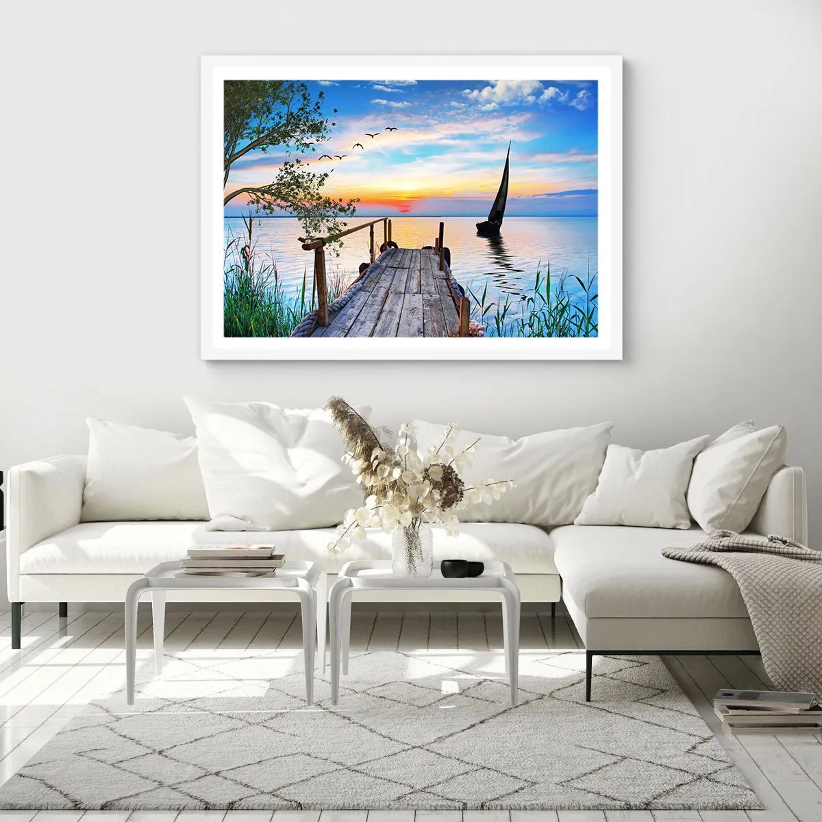 Poster în ramă albă - Bună seara - 100x70 cm