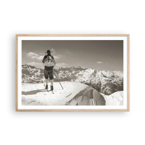 Poster în ramă de stejar deschis - Și munții sunt la fel - 91x61 cm