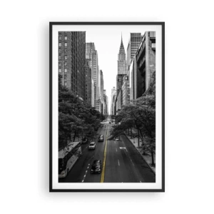 Poster în ramă neagră - New York dimineața - 61x91 cm