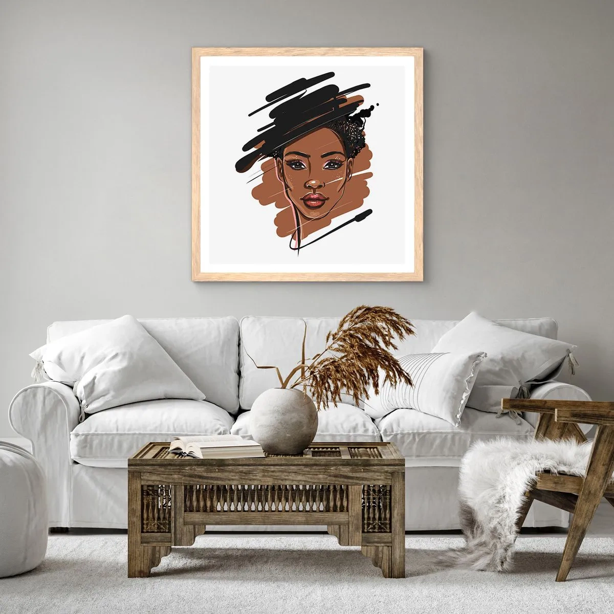 Poster în ramă de stejar deschis - Dulce ca ciocolata - 50x50 cm