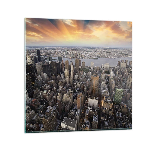 Tablou pe sticlă - Inima care bate în timpul nostru - 70x70 cm