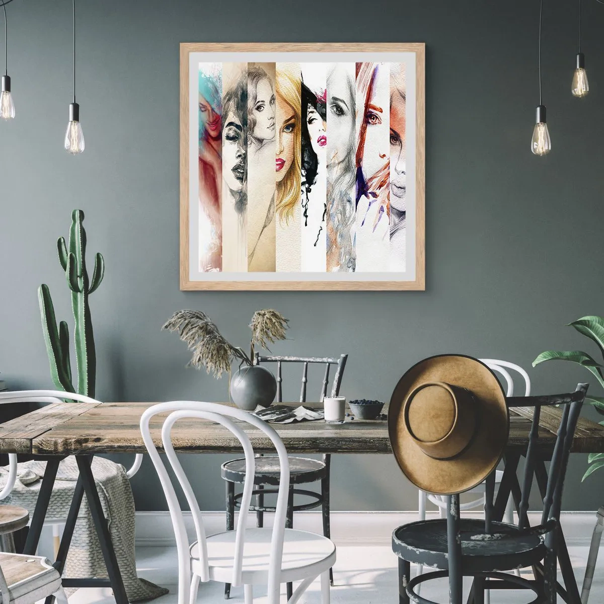 Poster în ramă de stejar deschis - Și întotdeauna ești TU - 50x50 cm