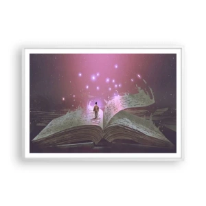 Poster în ramă albă - O invitație către o altă lume - citiți! - 100x70 cm
