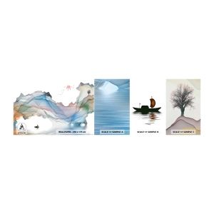 Mostră tapet autocolant Deluxe Sticker - Spre munții de cristal - Abstracția, Fantezie, Peisaj - 100x30 cm