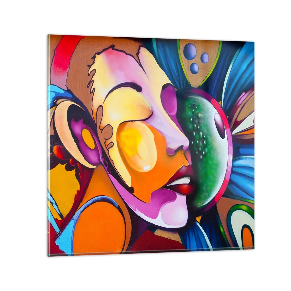 Tablou pe sticlă - Atingere de culoare - 50x50 cm