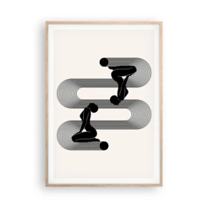 Poster în ramă de stejar deschis - Simetrie senzuală - 70x100 cm
