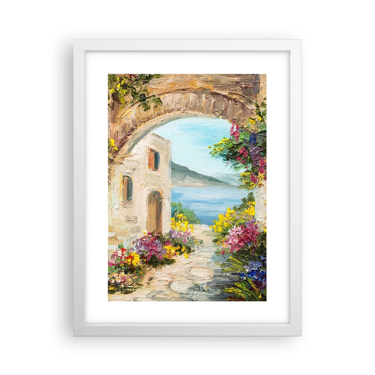Poster în ramă albă - Farmecul peisajului de coastă - 30x40 cm