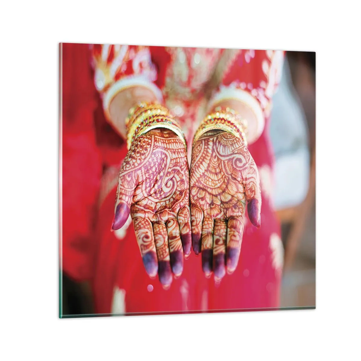 Tablou pe sticlă - Gata să prindă fericirea - 40x40 cm