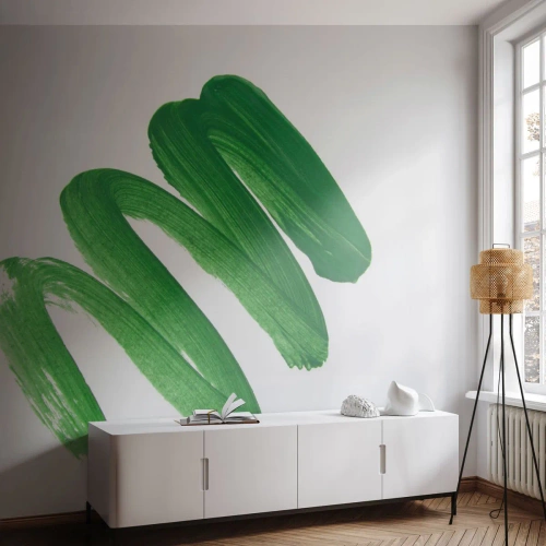 Tapet Premium Sand - Glumă verde - A picta, Minimalism, Abstracția - 100x70 cm