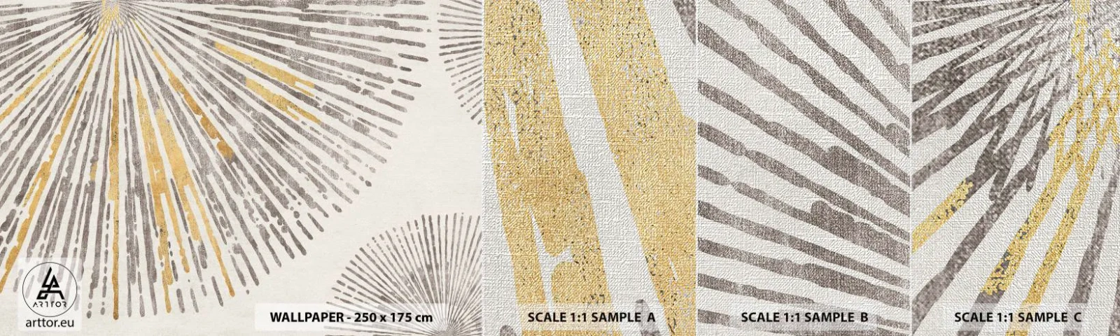 Mostră tapet Premium Canvas - Frumusețea razei - Minimalism, Luminos, Linii - 100x30 cm