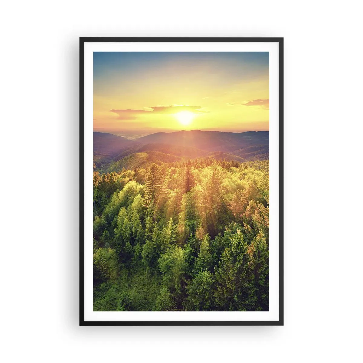 Poster în ramă neagră - Vârfuri și culmi - 70x100 cm