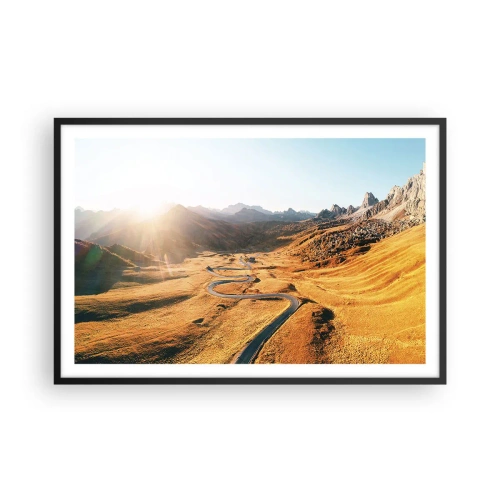 Poster în ramă neagră - Într-o vale de aur - 91x61 cm