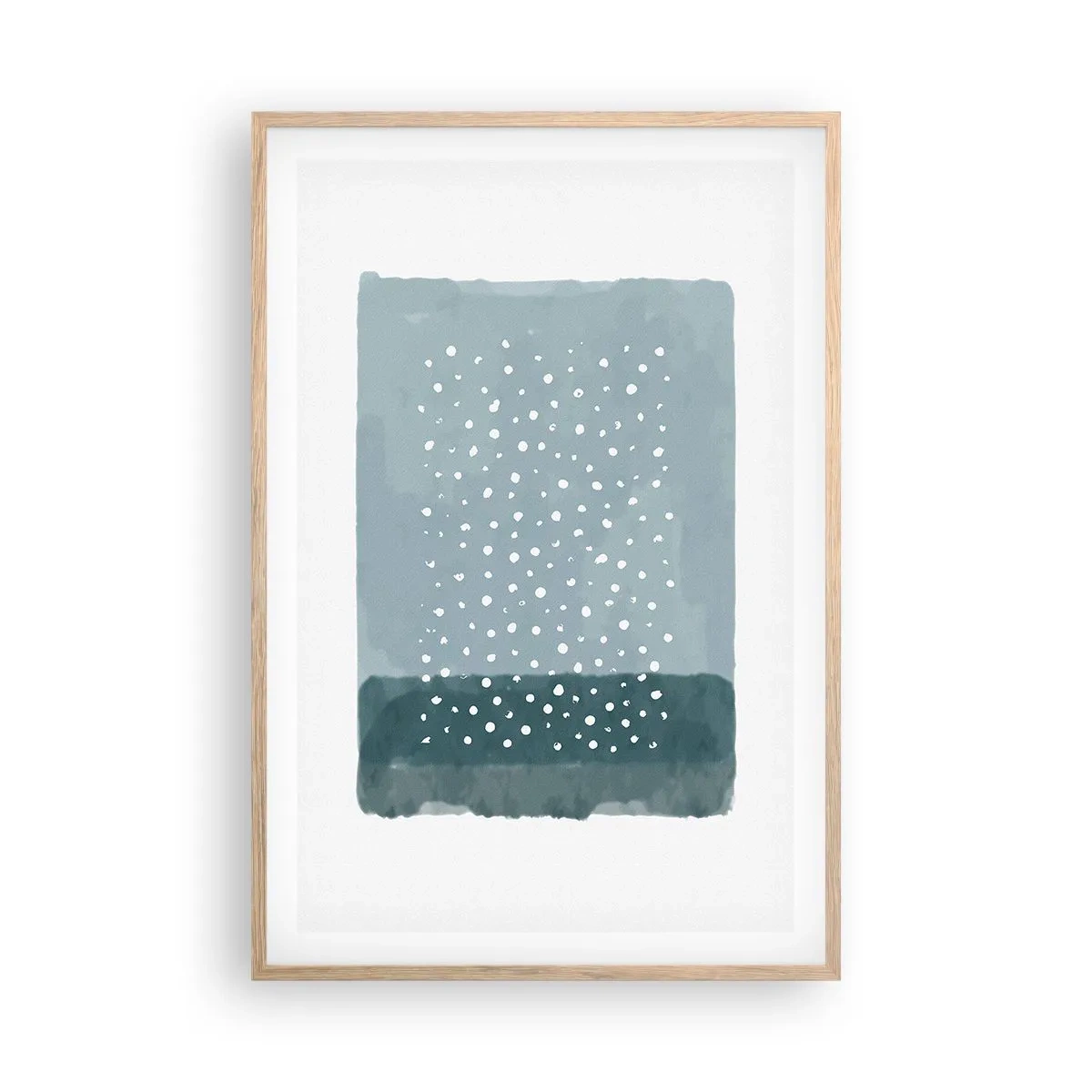 Poster în ramă de stejar deschis - Crescute pe albastru - 61x91 cm