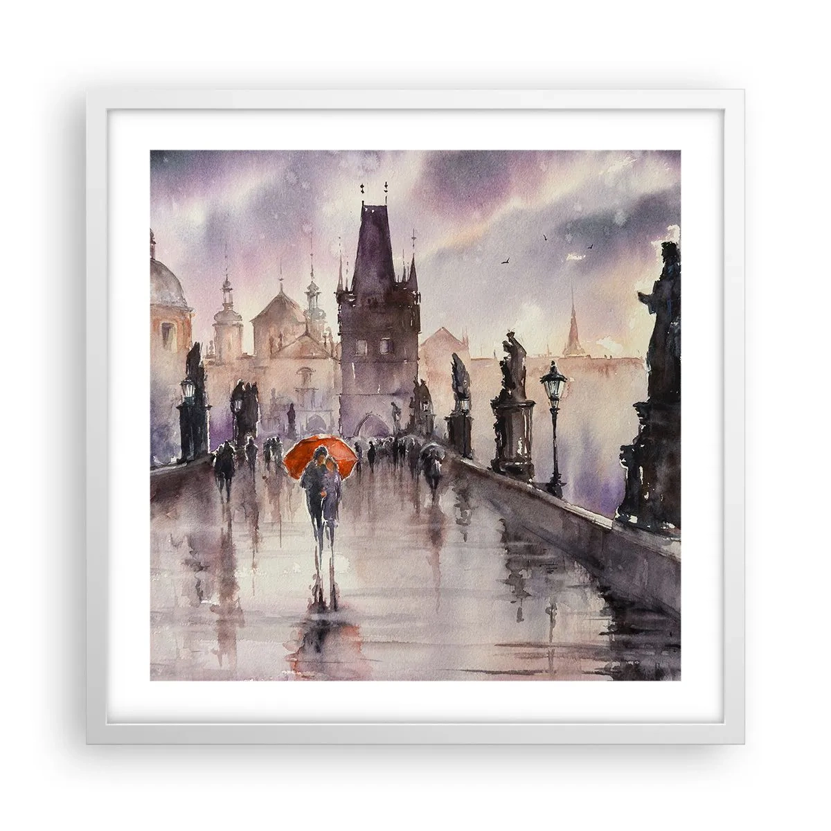 Poster în ramă albă - Oamenii nu se schimbă - 50x50 cm