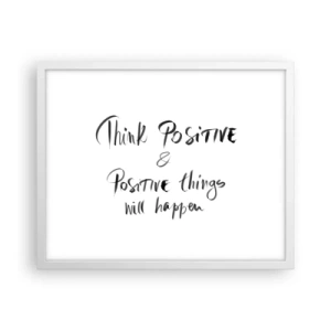 Poster în ramă albă - Cum să trăim bine? - 50x40 cm