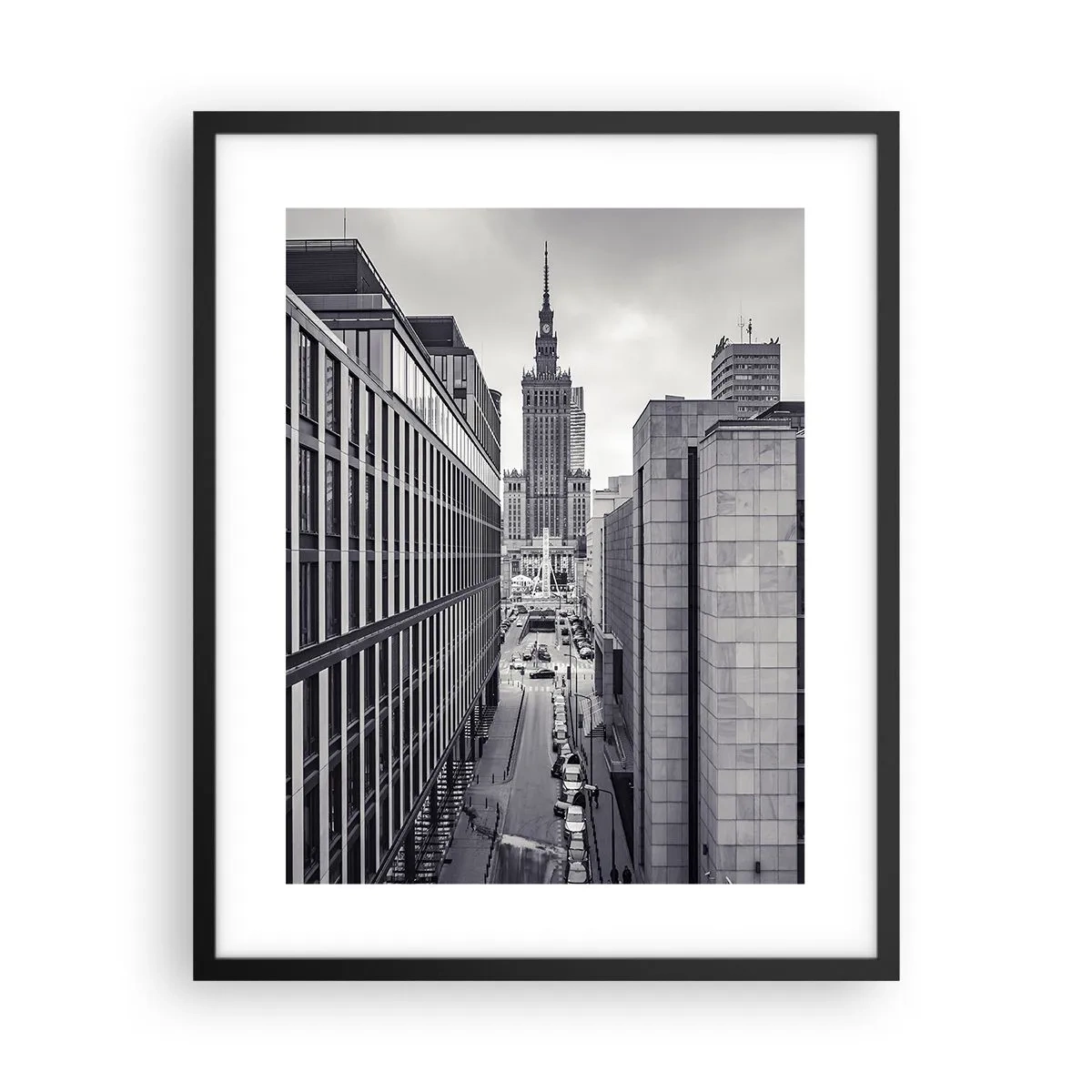 Poster în ramă neagră - Vale citadină din Varșovia - 40x50 cm