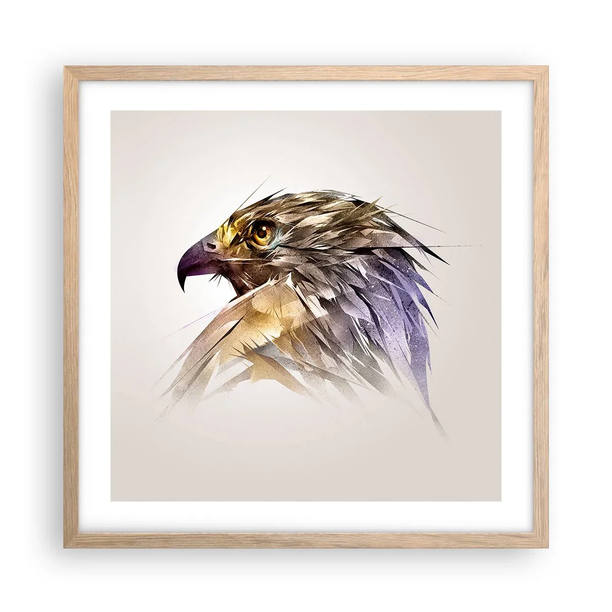 Poster în ramă de stejar deschis - Portretul unui războinic - 50x50 cm