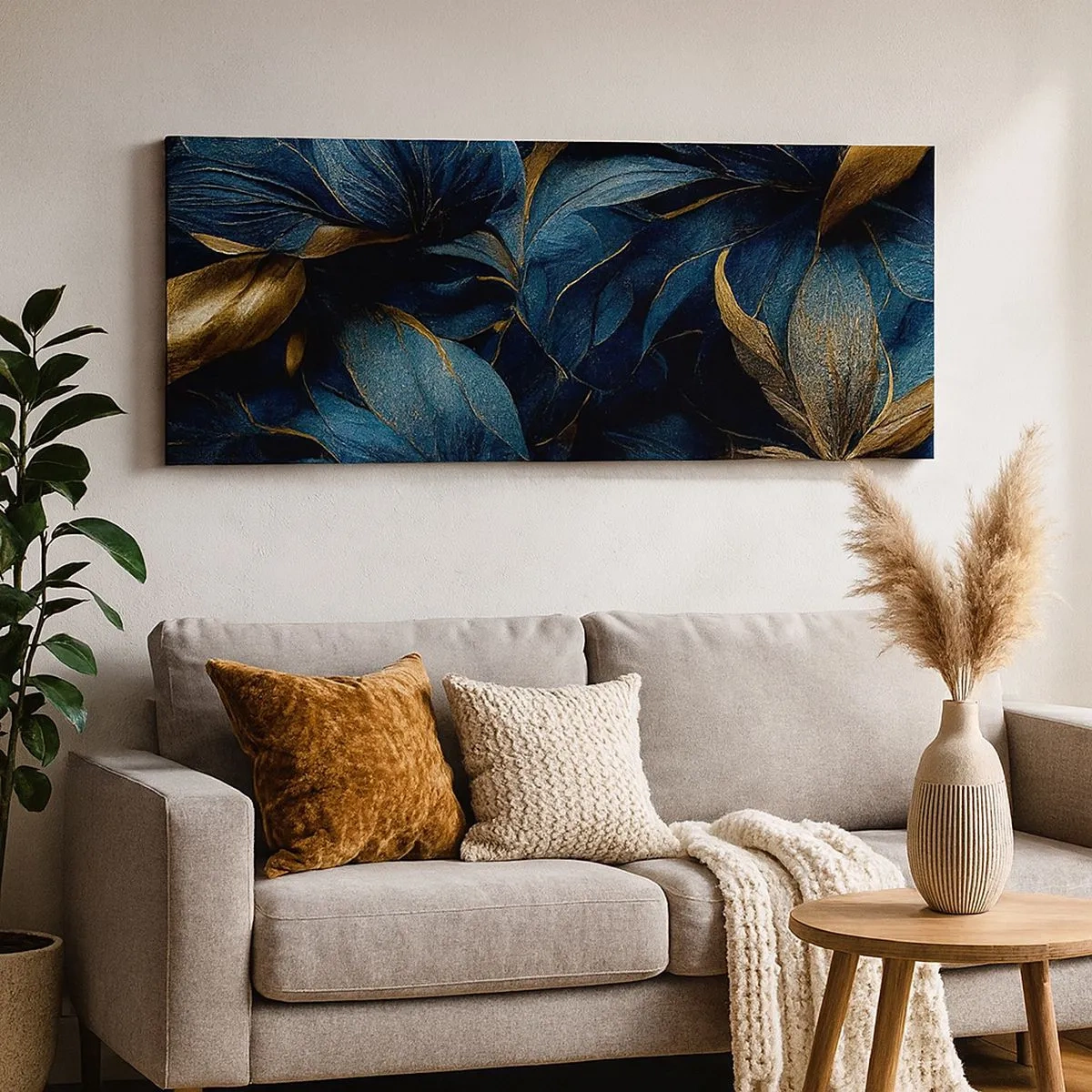 Tablou pe pânză - Căptușită cu aur - 100x40 cm