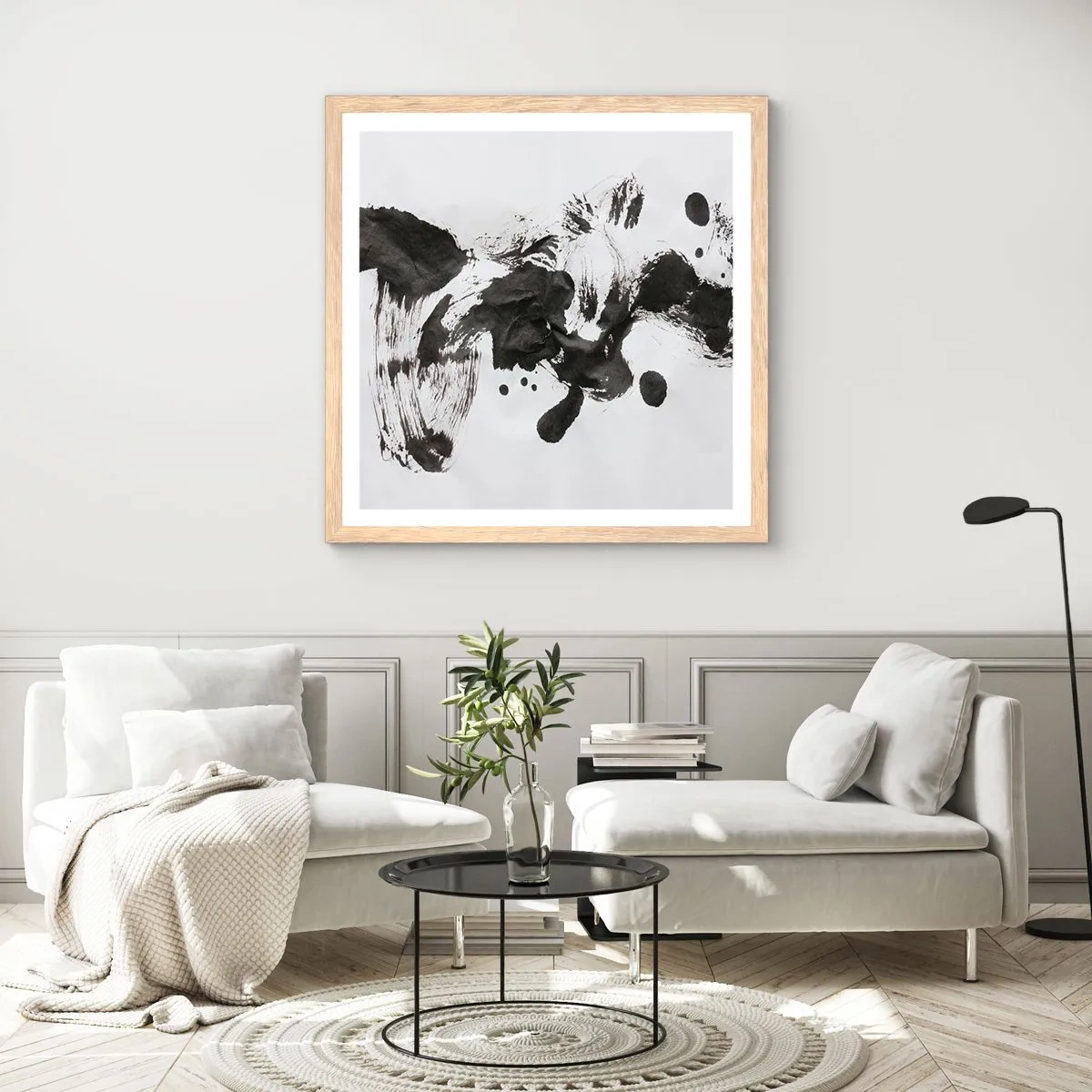 Poster în ramă de stejar deschis - Metodă în nebunie? - 50x50 cm