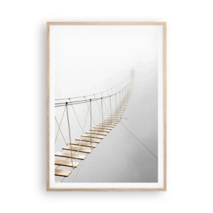 Poster în ramă de stejar deschis - Unde te va duce? - 70x100 cm
