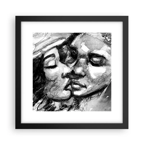Poster în ramă neagră - Un moment de tandrețe - 30x30 cm