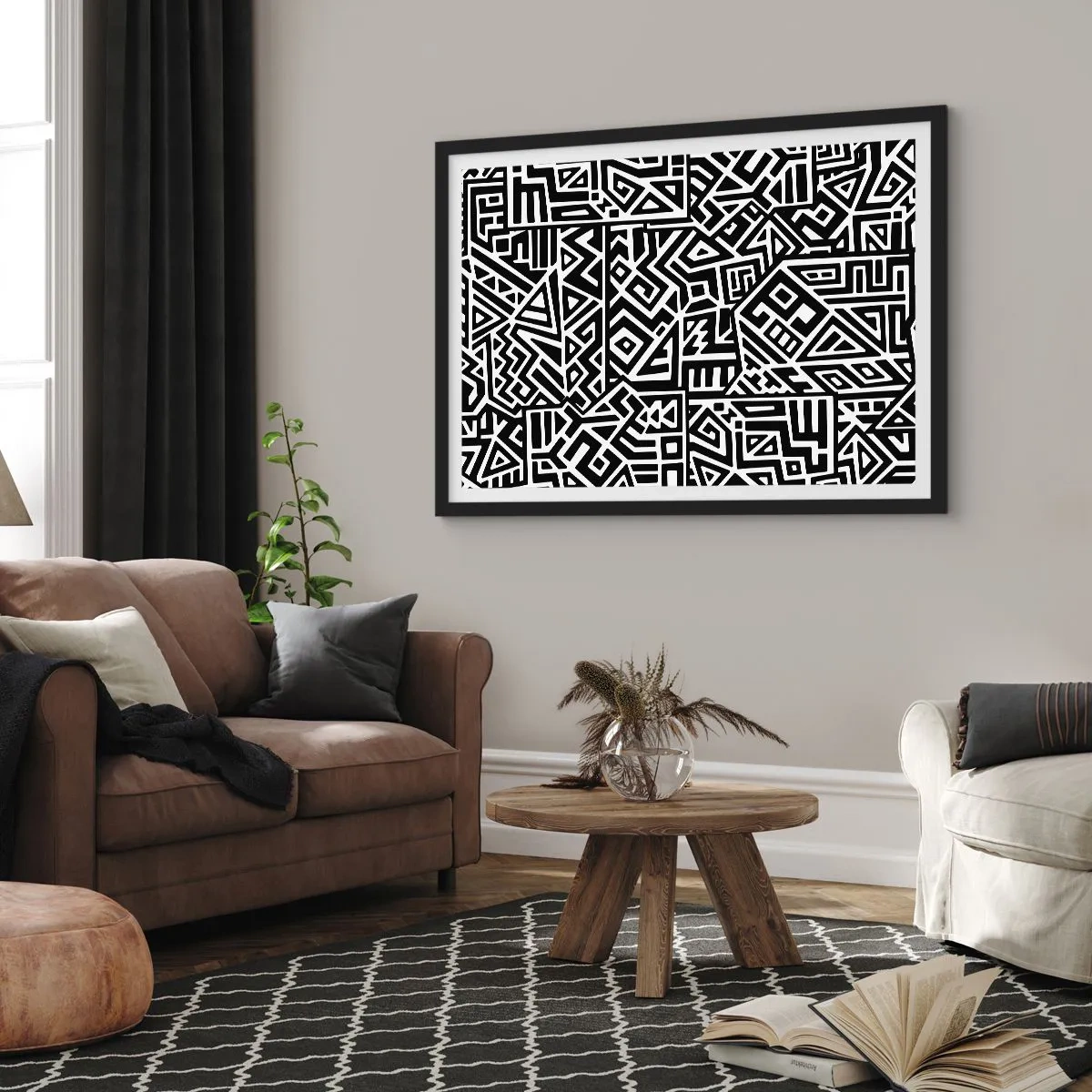 Poster în ramă neagră - Compoziție precolumbiană - 50x40 cm