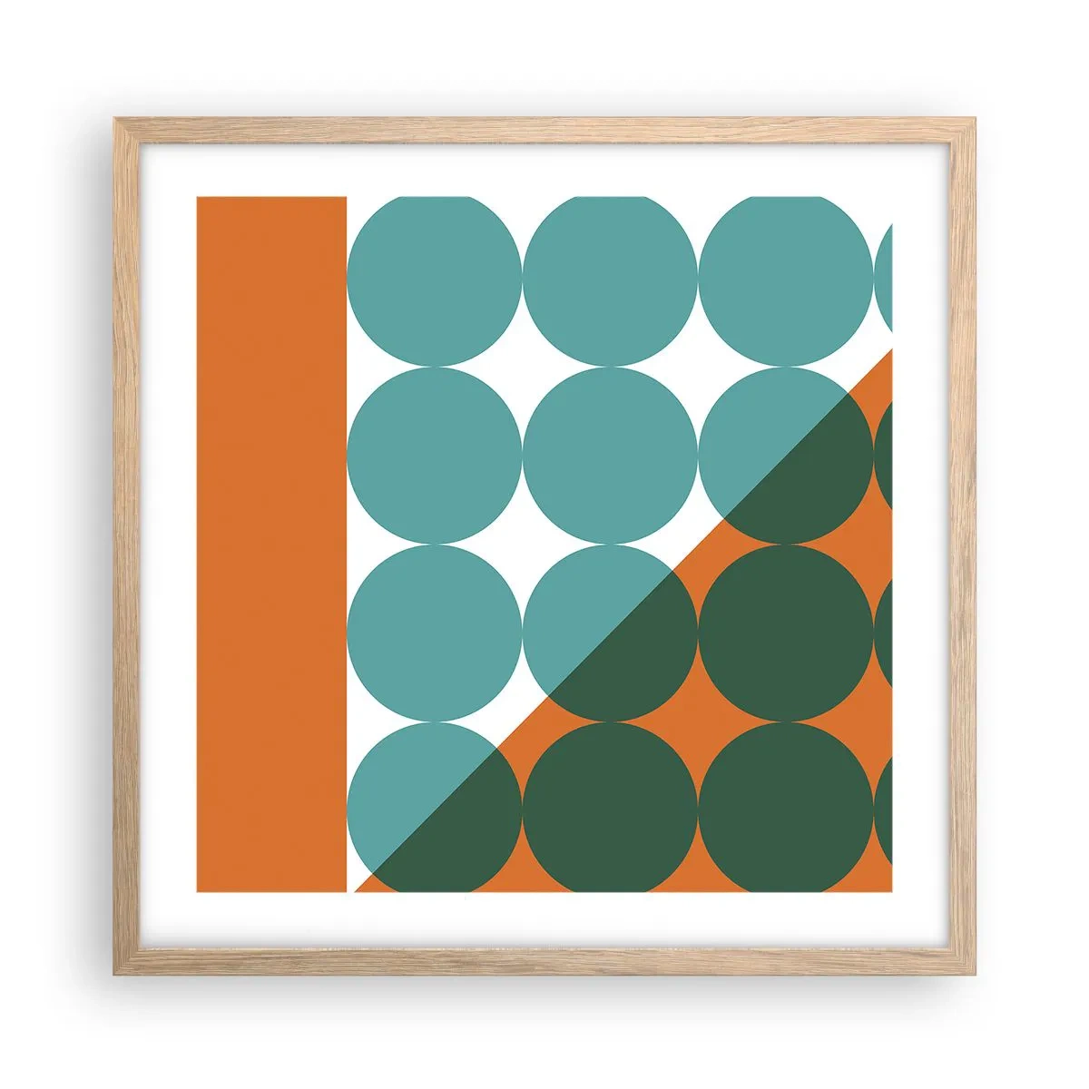 Poster în ramă de stejar deschis - Sus și pe diagonală - 50x50 cm