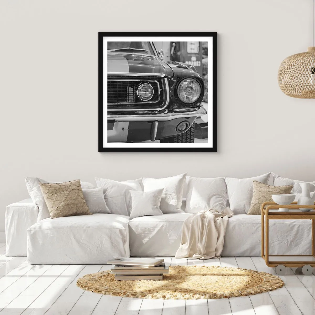 Poster în ramă neagră - Condus dur - 60x60 cm
