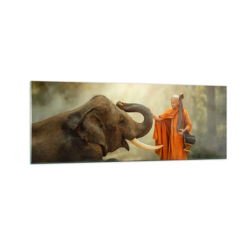 Tablou pe sticlă - Întâlnire în călătorie - 140x50 cm