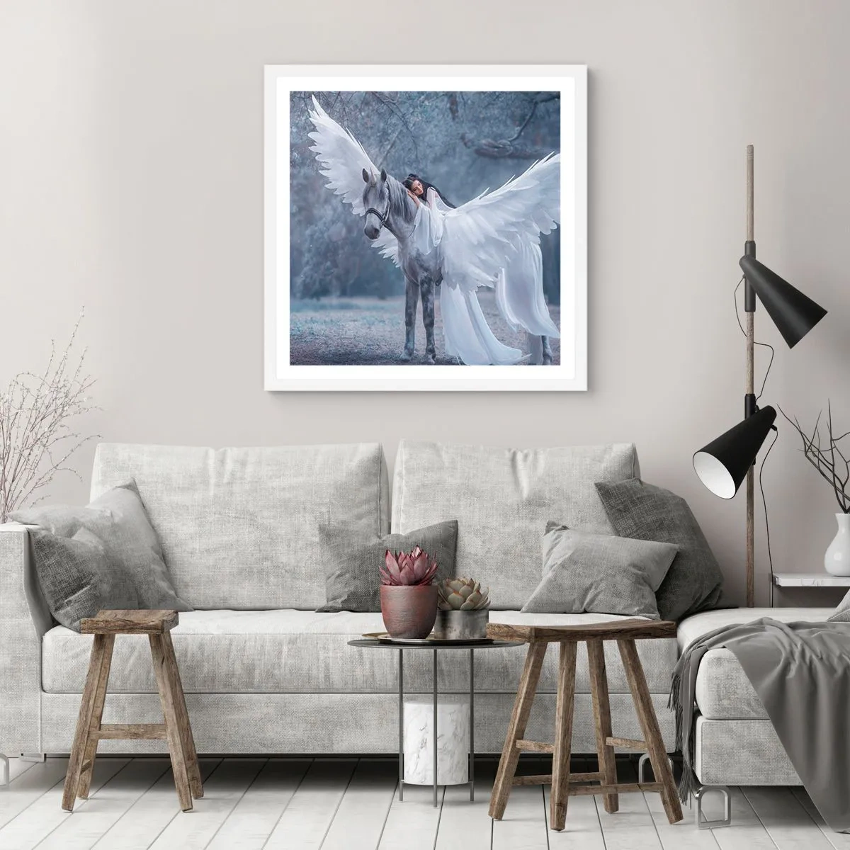Poster în ramă albă - Moment inspirat - 40x40 cm