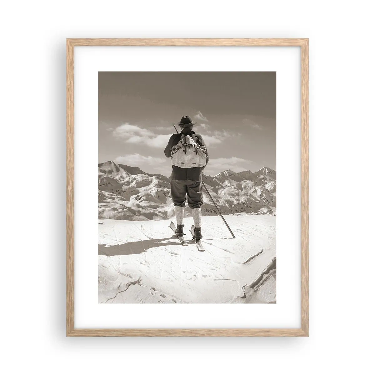 Poster în ramă de stejar deschis - Și munții sunt la fel - 40x50 cm