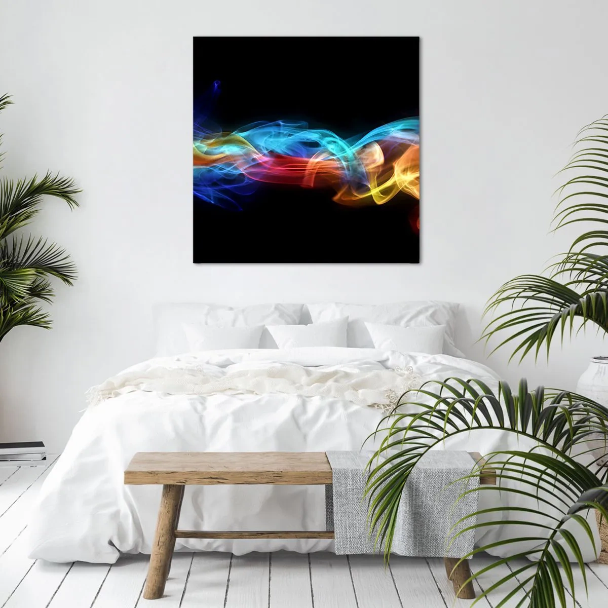 Tablou pe pânză - Dansul curcubeului în brumă - 60x60 cm
