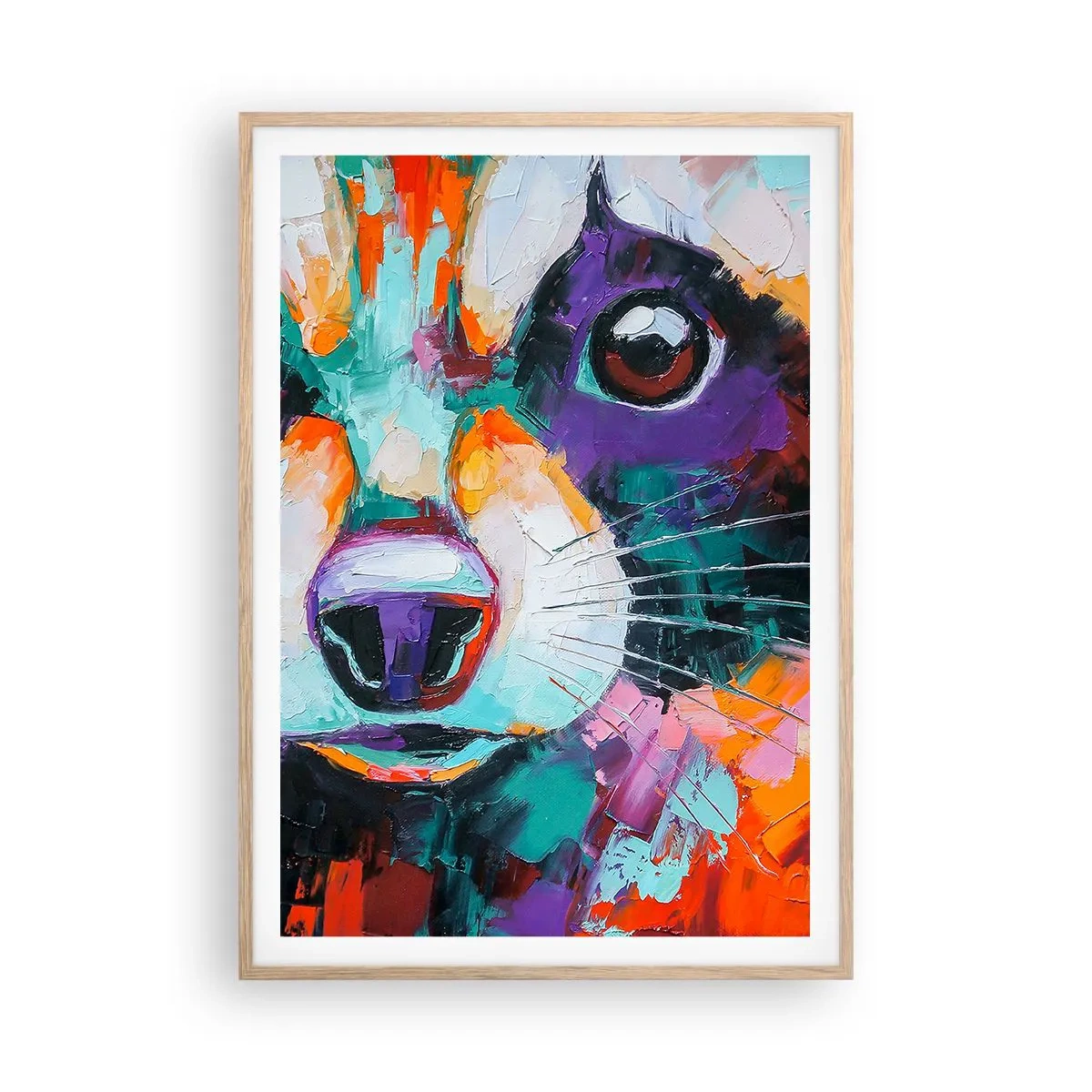 Poster în ramă de stejar deschis - Doar emoții bune - 70x100 cm