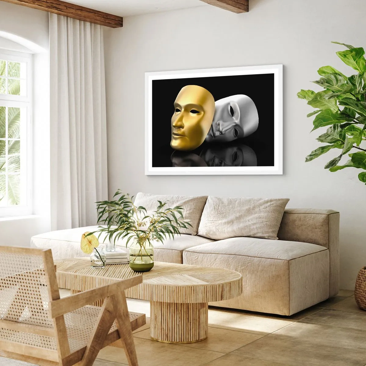 Poster în ramă albă - Viața este teatru - 91x61 cm