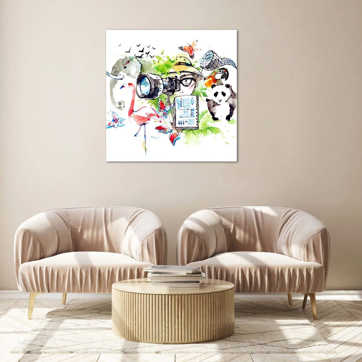 Tablou pe sticlă - Prin obiectivul unui călător - 40x40 cm