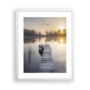 Poster în ramă albă - O să mă întorc în curând - 40x50 cm