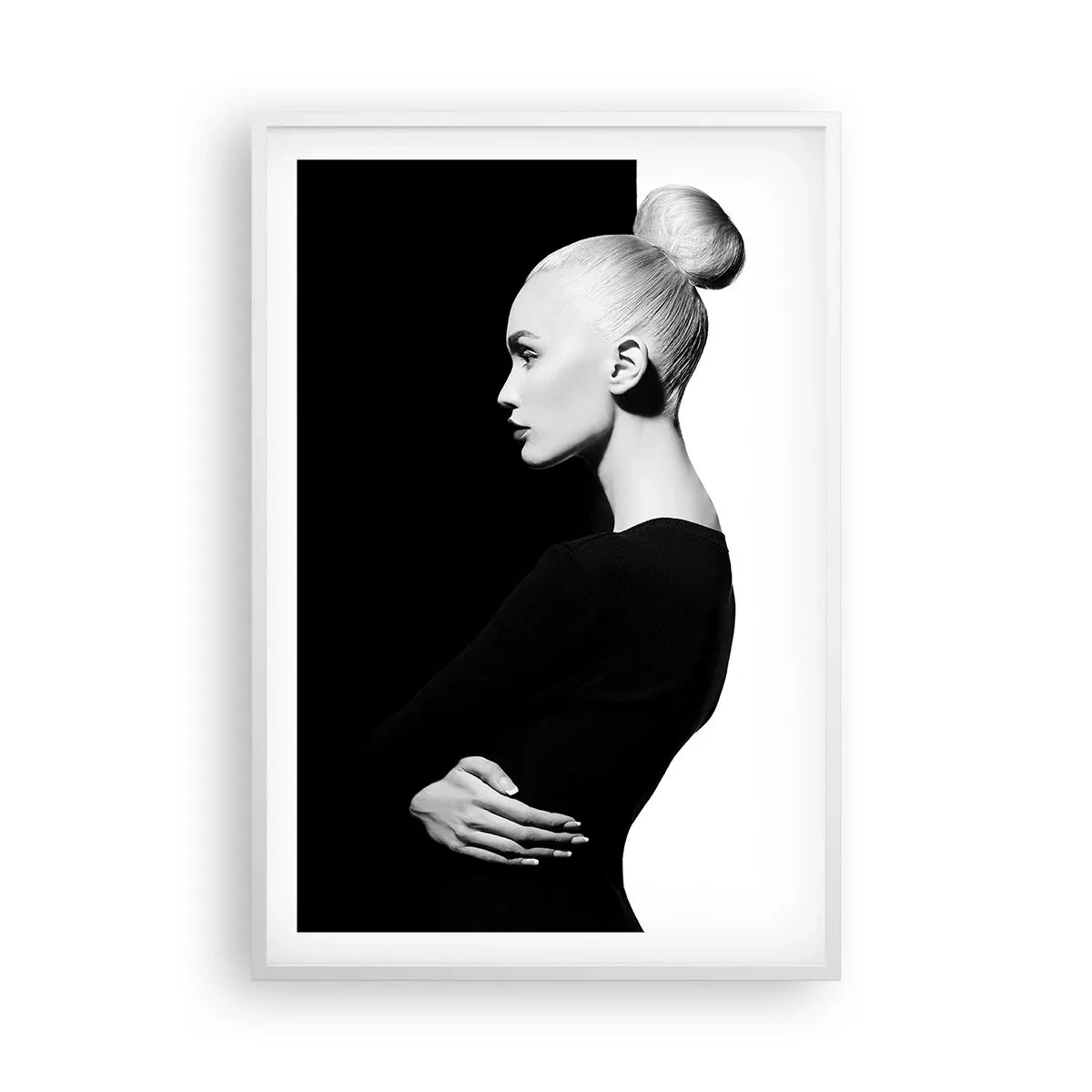 Poster în ramă albă - Pur și simplu o femeie - 61x91 cm