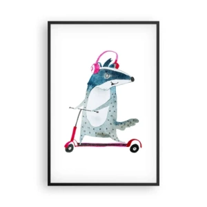 Poster în ramă neagră - Bucurie de bursuc - 61x91 cm