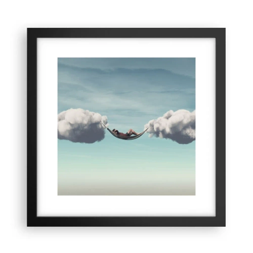 Poster în ramă neagră - Fericirea momentului - 30x30 cm